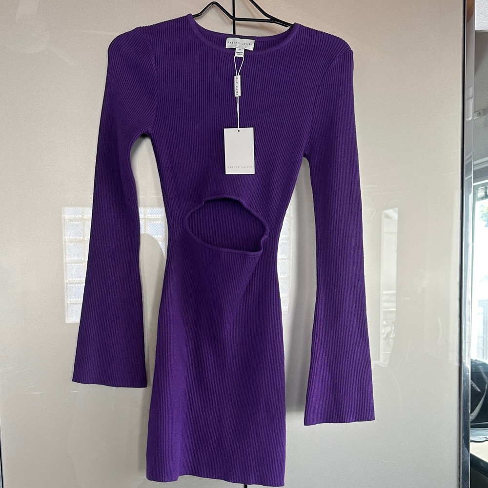 Sandro Purple Long Sleeve Dress